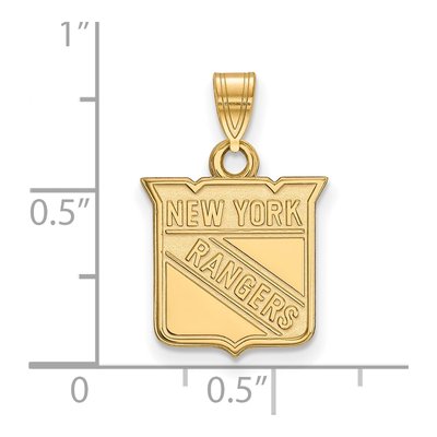 New York Rangers Gold-Plated Sterling Silver NY Small Pendant – view 2