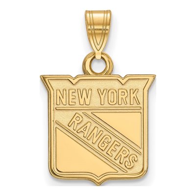 New York Rangers Gold-Plated Sterling Silver NY Small Pendant