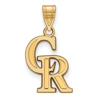 Colorado Rockies Gold-Plated Sterling Silver Medium C-R Pendant