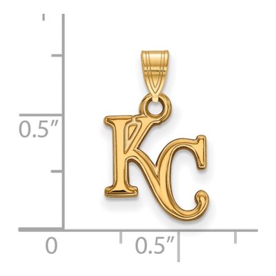 Kansas City Royals Gold-Plated Sterling Silver Small K-C Pendant – view 2