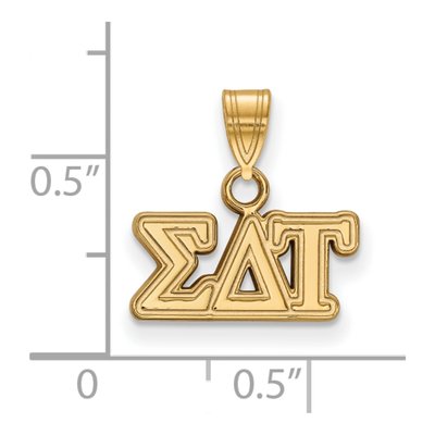 Sigma Delta Tau Gold-Plated Sterling Silver Small Sorority Pendant – view 2