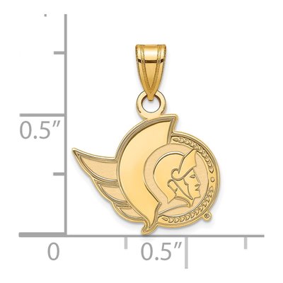 Ottawa Senators Gold-Plated Sterling Silver Small Pendant – view 2