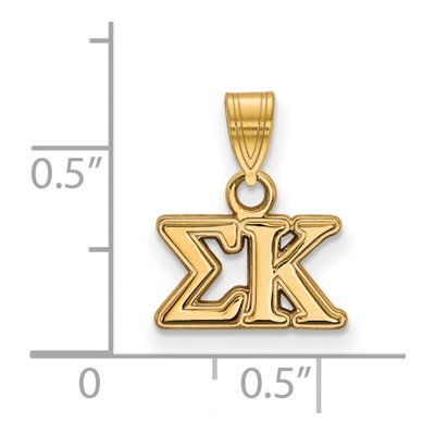 Sigma Kappa Gold-Plated Sterling Silver Small Pendant – view 2