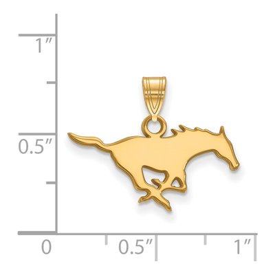 Southern Methodist University Gold-Plated Sterling Silver SMU Mustangs Small Pendant – view 2