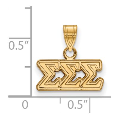 Sigma Sigma Sigma Gold-Plated Sterling Silver Small Pendant – view 2