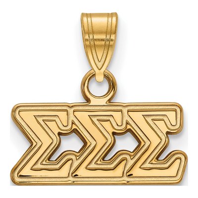 Sigma Sigma Sigma Gold-Plated Sterling Silver Small Pendant