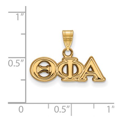 Theta Phi Alpha Gold-Plated Sterling Silver Small Sorority Pendant – view 2
