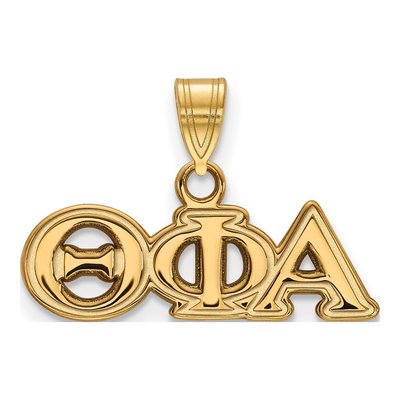 Theta Phi Alpha Gold-Plated Sterling Silver Small Sorority Pendant