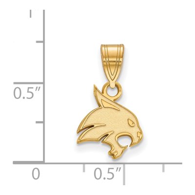 Texas State University Gold-Plated Sterling Silver Bobcat Small Pendant – view 2