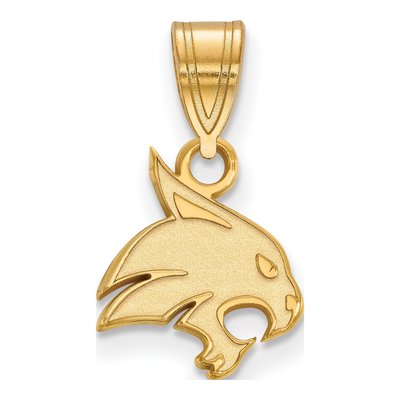 Texas State University Gold-Plated Sterling Silver Bobcat Small Pendant