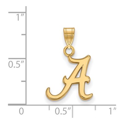 University of Alabama Gold-Plated Sterling Silver Small Letter A Pendant – view 2