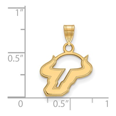 University of South Florida Gold-Plated Sterling Silver USF Bulls Small Pendant – view 2