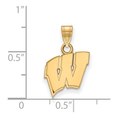 University of Wisconsin Gold-Plated Sterling Silver Small Letter W Pendant – view 2