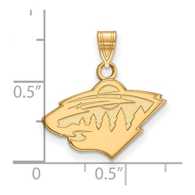 Minnesota Wild Gold-Plated Sterling Silver Small Pendant – view 2