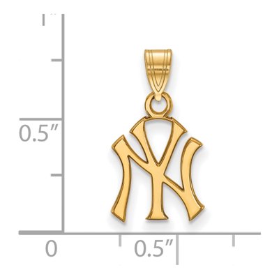 New York Yankees Gold-Plated Sterling Silver NY N-Y Small Pendant – view 3