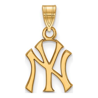 New York Yankees Gold-Plated Sterling Silver NY N-Y Small Pendant