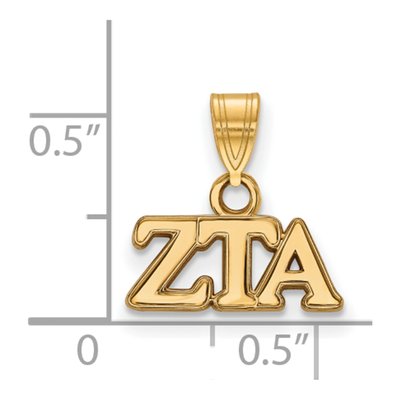 Zeta Tau Alpha Gold-Plated Sterling Silver Small Pendant – view 2