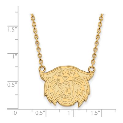 Villanova University Gold-Plated Sterling Silver Large Wildcat Pendant Necklace – view 2