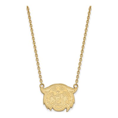 Villanova University Gold-Plated Sterling Silver Large Wildcat Pendant Necklace