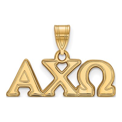 Alpha Chi Omega Gold-Plated Sterling Silver Medium Sorority Pendant