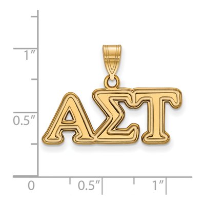 Alpha Sigma Tau Gold-Plated Sterling Silver Medium Sorority Pendant – view 2