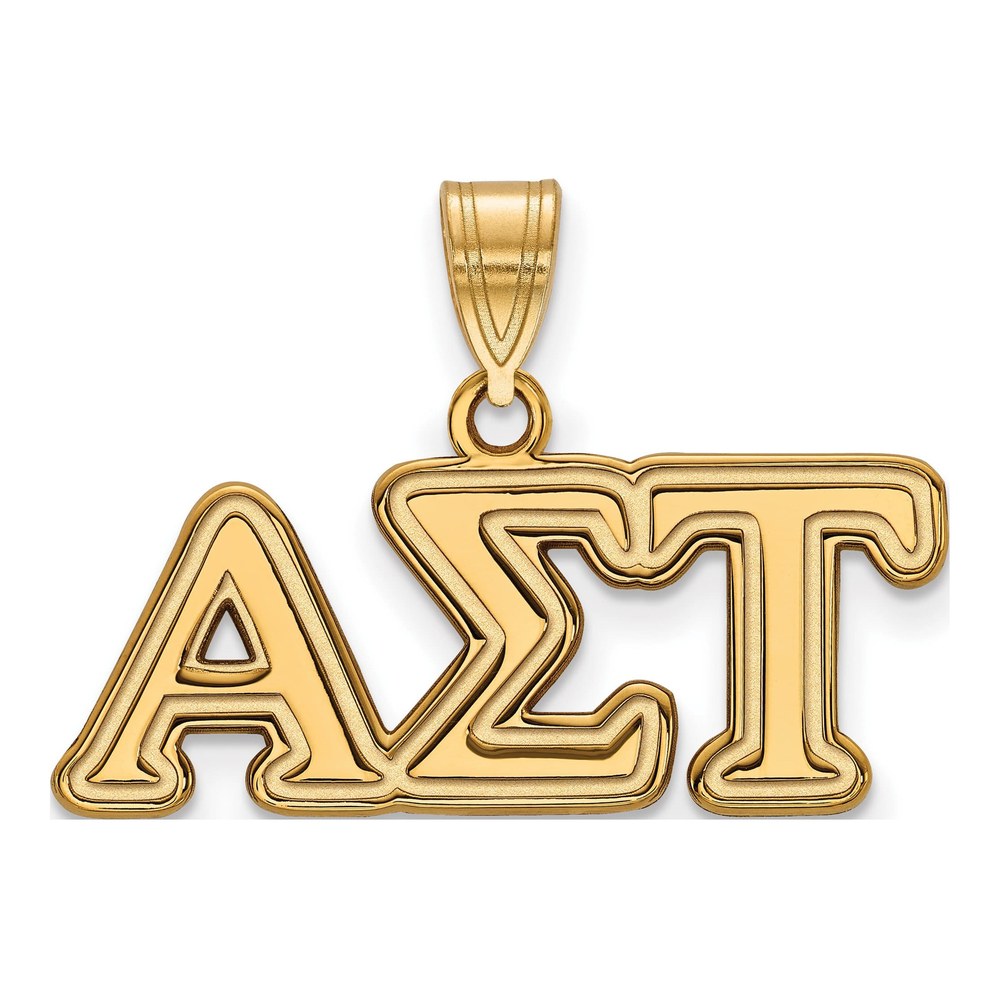 Alpha Sigma Tau Gold-Plated Sterling Silver Medium Sorority Pendant