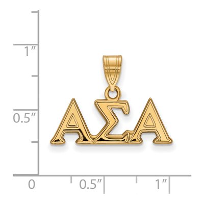 Alpha Sigma Alpha Gold-Plated Sterling Silver Medium Sorority Letters Pendant – view 2