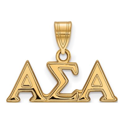 Alpha Sigma Alpha Gold-Plated Sterling Silver Medium Sorority Letters Pendant