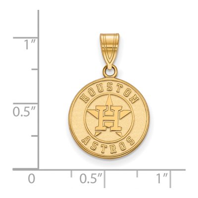 Houston Astros Gold-Plated Sterling Silver Medium Circle Pendant – view 2
