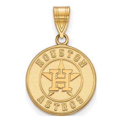 Houston Astros Gold-Plated Sterling Silver Medium Circle Pendant