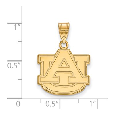 Auburn University Gold-Plated Sterling Silver Medium A-U Pendant – view 2