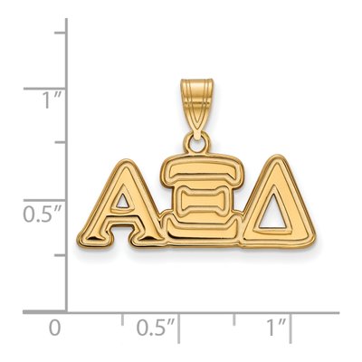 Alpha Xi Delta Gold-Plated Sterling Silver Medium Sorority Pendant – view 2