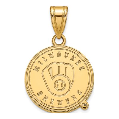 Milwaukee Brewers Gold-Plated Sterling Silver Medium Pendant