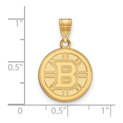 Boston Bruins Gold-Plated Sterling Silver Medium Pendant – view 2