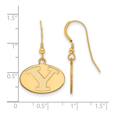 Brigham Young University Gold-Plated Sterling Silver BYU Wire Letter Y Earrings – view 2
