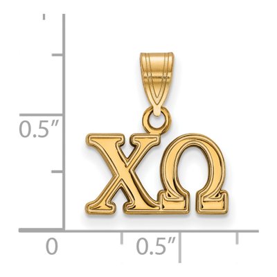 Chi Omega Gold-Plated Sterling Silver Medium Sorority Pendant – view 2