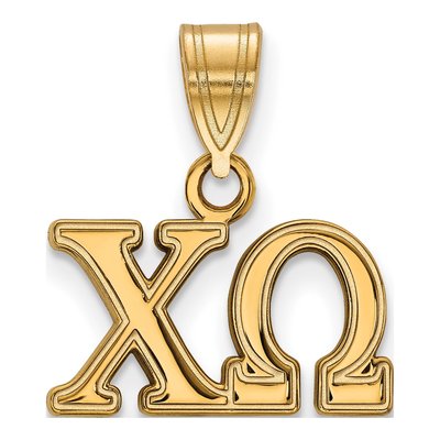 Chi Omega Gold-Plated Sterling Silver Medium Sorority Pendant