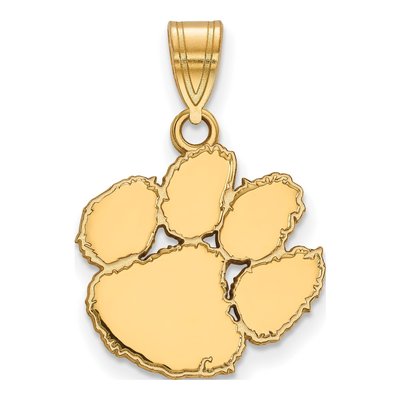 Clemson University Gold-Plated Sterling Silver Medium Tiger Paw Pendant