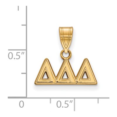 Delta Delta Delta Gold-Plated Sterling Silver Medium Sorority Pendant – view 2