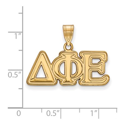 Delta Phi Epsilon Gold-Plated Sterling Silver Medium Sorority Pendant – view 2