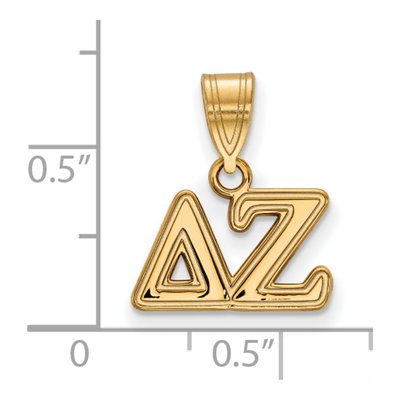 Delta Zeta Gold-Plated Sterling Silver Medium Sorority Pendant – view 2