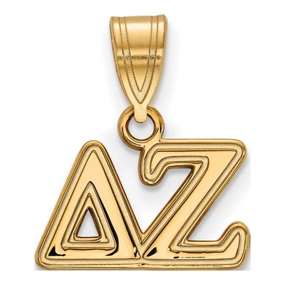 Delta Zeta Gold-Plated Sterling Silver Medium Sorority Pendant