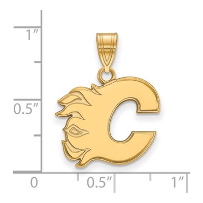 Calgary Flames Gold-Plated Sterling Silver Medium Letter C Pendant – view 2