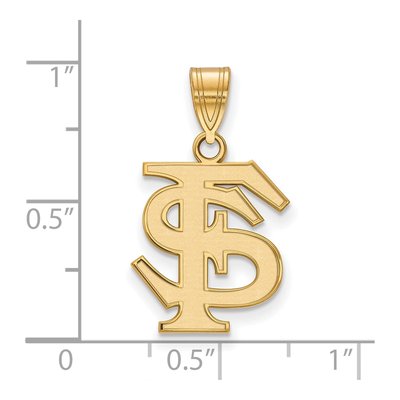 Florida State University Gold-Plated Sterling Silver F-S Medium Pendant – view 2