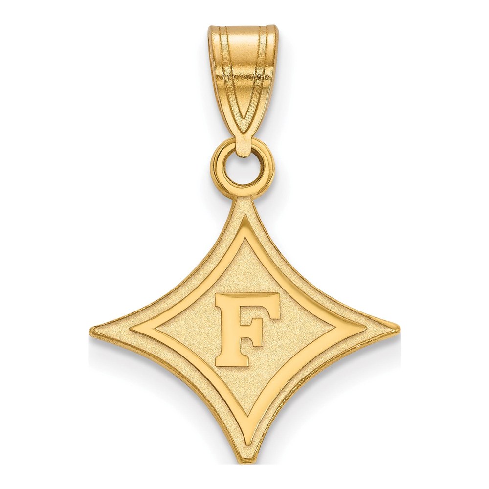 Sterling Silver Gold-Plated Logoart Furman University Medium Pendant
