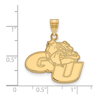 Gonzaga University Gold-Plated Sterling Silver Large Bulldogs Pendant – view 2