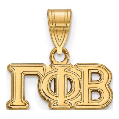 Gamma Phi Beta Gold-Plated Sterling Silver Medium Sorority Pendant