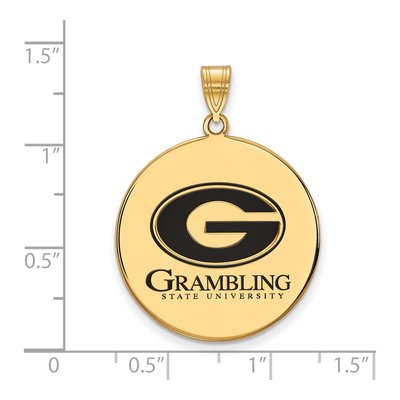 Grambling State University Gold-Plated Sterling Silver Extra Large Enamel Disc Pendant – view 2