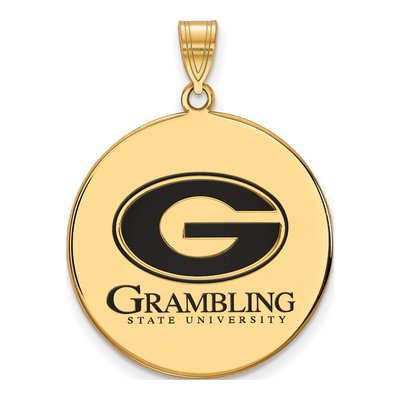 Grambling State University Gold-Plated Sterling Silver Extra Large Enamel Disc Pendant