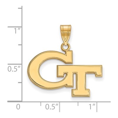 Georgia Institute of Technology Gold-Plated Sterling Silver Medium Tech G-T Pendant – view 2